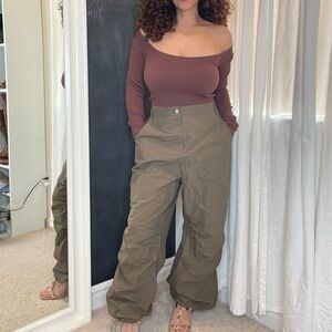 7 For All Mankind Olive Green Track Pants